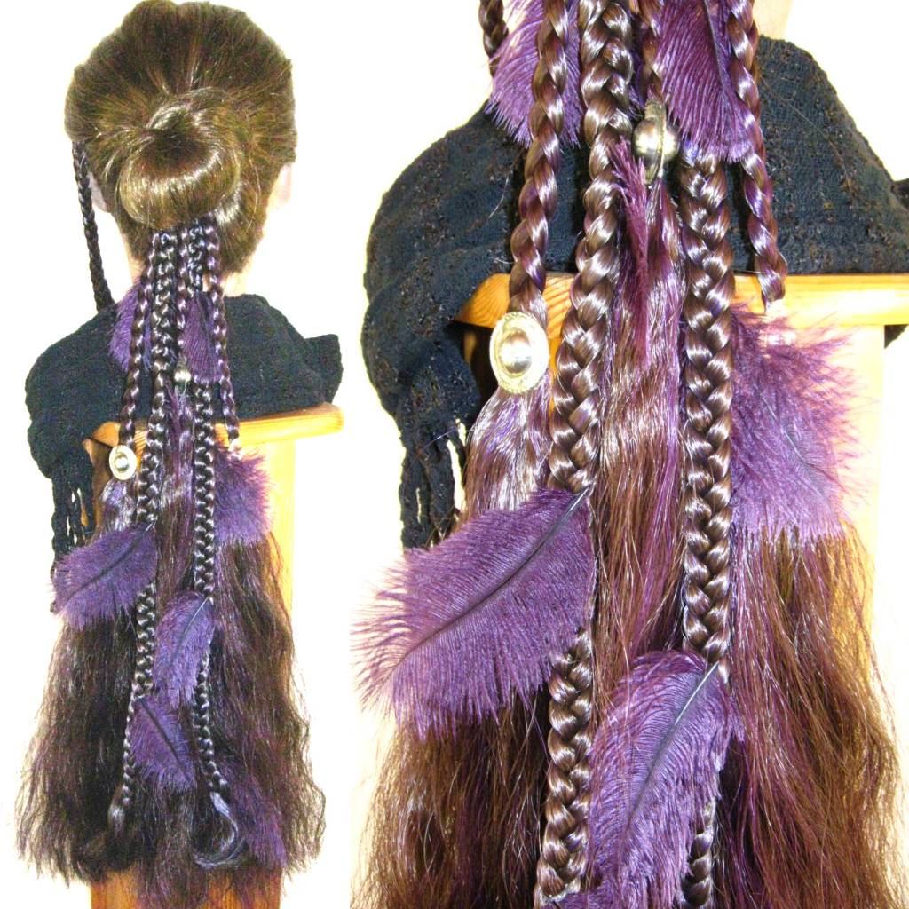 Hair Falls Tribal Fusion Magician ostrich feathers all colors MAGIC ...