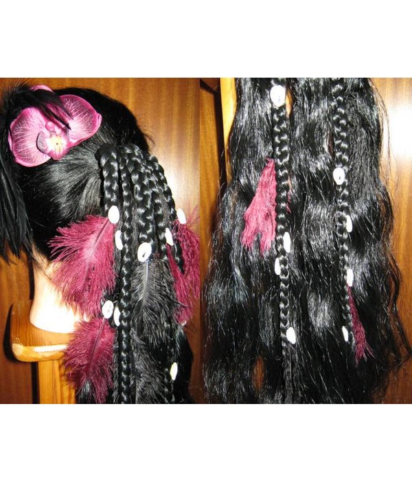 Gypsy Magician Hair Falls M feathers & cowries