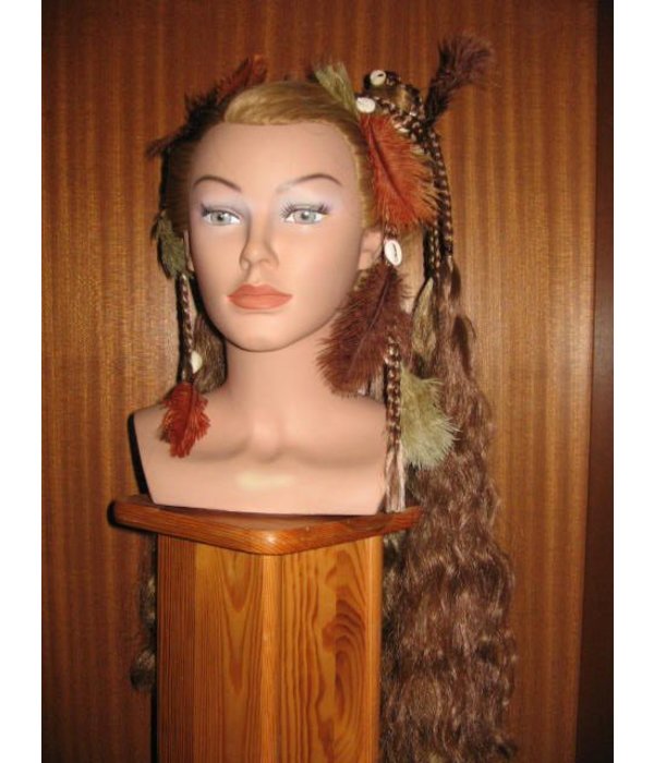 Hair fall pair Gypsy Magician M feathers & cowries