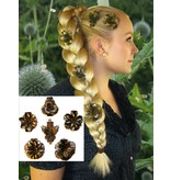 Steampunk Hair Flower Set bronze, 2-6 pcs