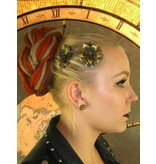 Steampunk Hair Flower Set bronze, 2-6 pcs