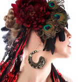Peacock Feather Headpiece Red Passion Peacock