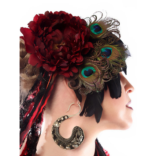 Headpiece Red Passion Peacock