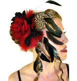 Feather Fascinator Red Passion Burlesque