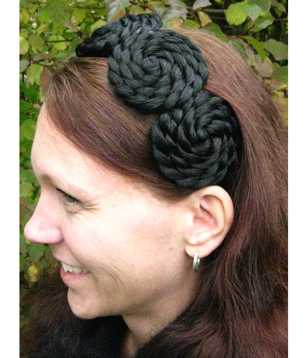 Hair Rosettes, braided & twisted, small