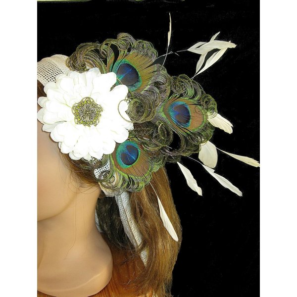 Headpiece Flora Wedding Peacock