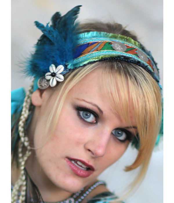 Feather Fascinator Blue Mermaid