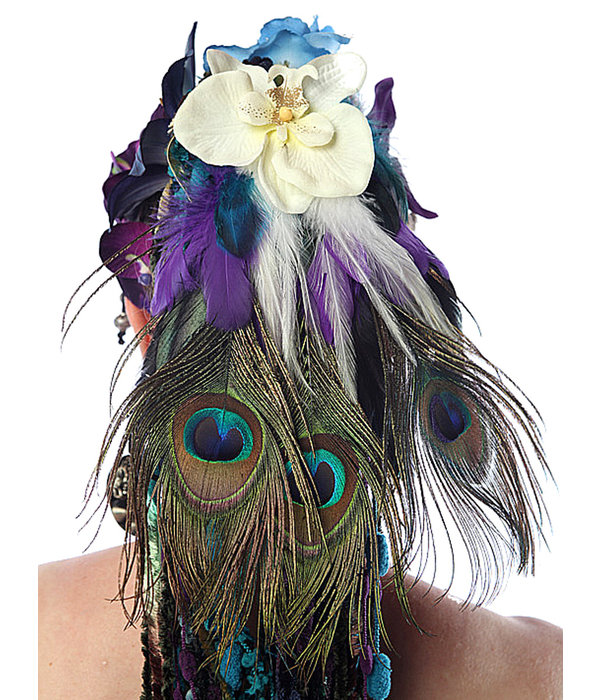 Peacock Feather Statement Headpiece Paradise