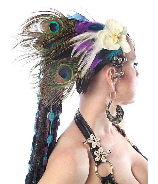 Peacock Feather Statement Headpiece Paradise