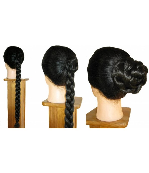 Braided Bun with Braid Down, short variant