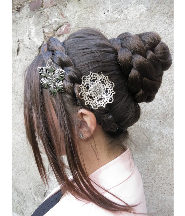 Topknot Bun & Braid S, crimped hair