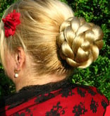 Topknot Bun & Braid S, crimped hair