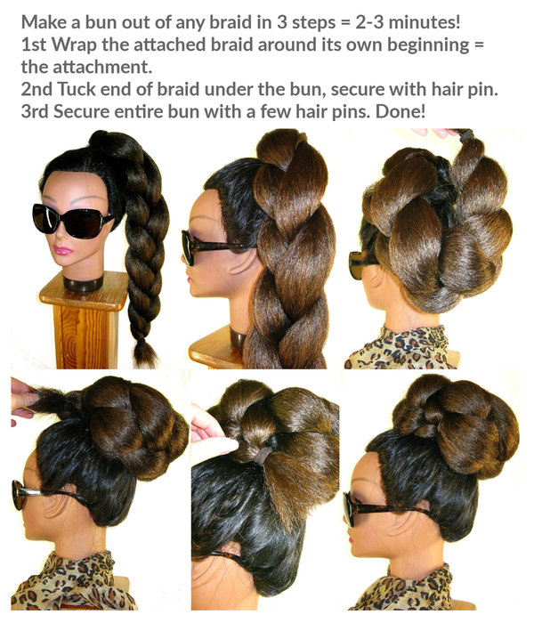 Rose Bun & Classic Braided Chignon S