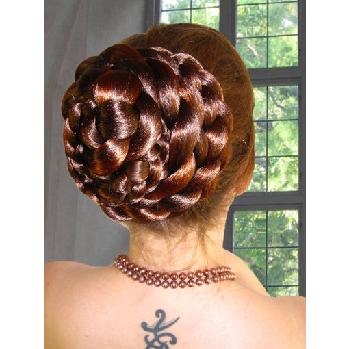 Braided Hair Bun S extra, crimped hair