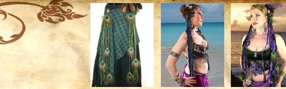 Fantasy belly dance costume & tribal fusion hair accessories MAGIC