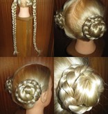 Twist Hair Buns, wavy hair, size S