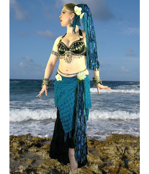 Blue Mermaid (Peacock) hip & hair tassel