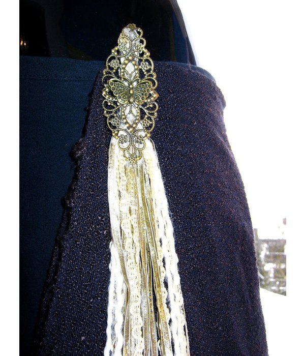 Antique (Peacock) hip & hair tassel clip