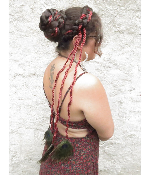 Peacock Extensions 3 Braids, chili red