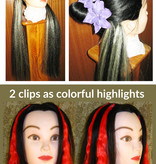 Clip-in Extensions, crimped hair