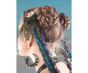 Hair Braids, Tassels, Plaits, Brown, Tribal Belly Dance, Hair Ornaments,  Tribal Hair, Bellydance Costume, Bohemian Hair Extension, Beads 