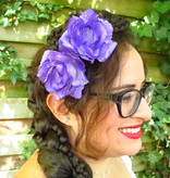 Purple Rose Hair Flowers 2 x