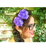 Purple Rose Hair Flowers 2 x
