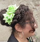 Rose Hair Clip Green 2 x