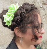 Rose Hair Clip Green 2 x