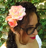 Boho Rose Hair Flowers apricot antique pink