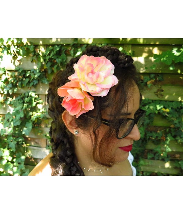 Boho Rose Hair Flowers apricot antique pink