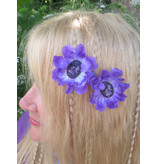 Purple Cameo Hair Flowers 2 x