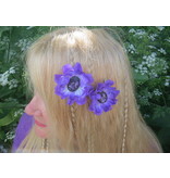 Purple Cameo Hair Flowers 2 x