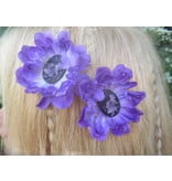 Purple Cameo Hair Flowers 2 x