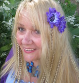 Purple Cameo Hair Flowers 2 x