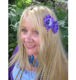 Purple Cameo Hair Flowers 2 x