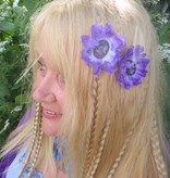 Purple Cameo Hair Flowers 2 x