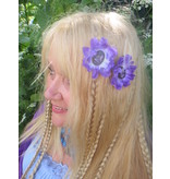 Purple Cameo Hair Flowers 2 x