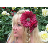 Pink Wine Dahlia Hair Flowers 2 x