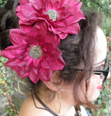 Pink Wine Dahlia Hair Flowers 2 x