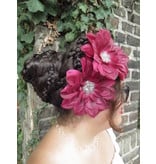 Pink Wine Dahlia Hair Flowers 2 x