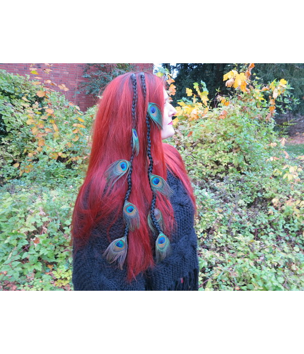 Peacock Extensions, 9 Feathers  - color 1 black