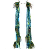 Mermaid Peacock hip & hair tassel clip/ yarn fall