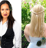 Clip-in Braids with Peacock Feathers