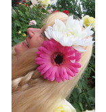 Hair Flower Set White & Pink