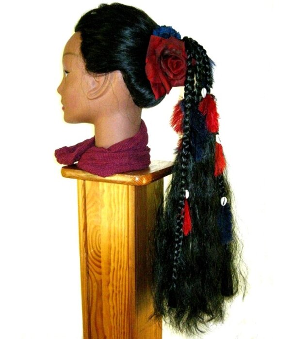 Gypsy Magician Hair Falls L feathers & cowries