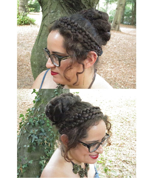 Natural Large Messy Chignon braided