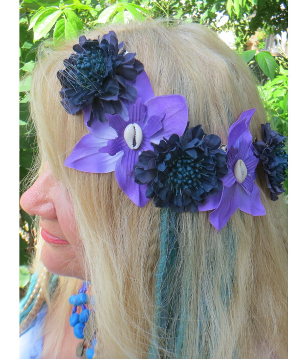 Mermaid Hair Flowers Blue Teal Purple
