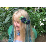 Fairy Hair Flowers Green Blue Teal