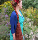 Boho Peacock Hair Flower Set Red Brown
